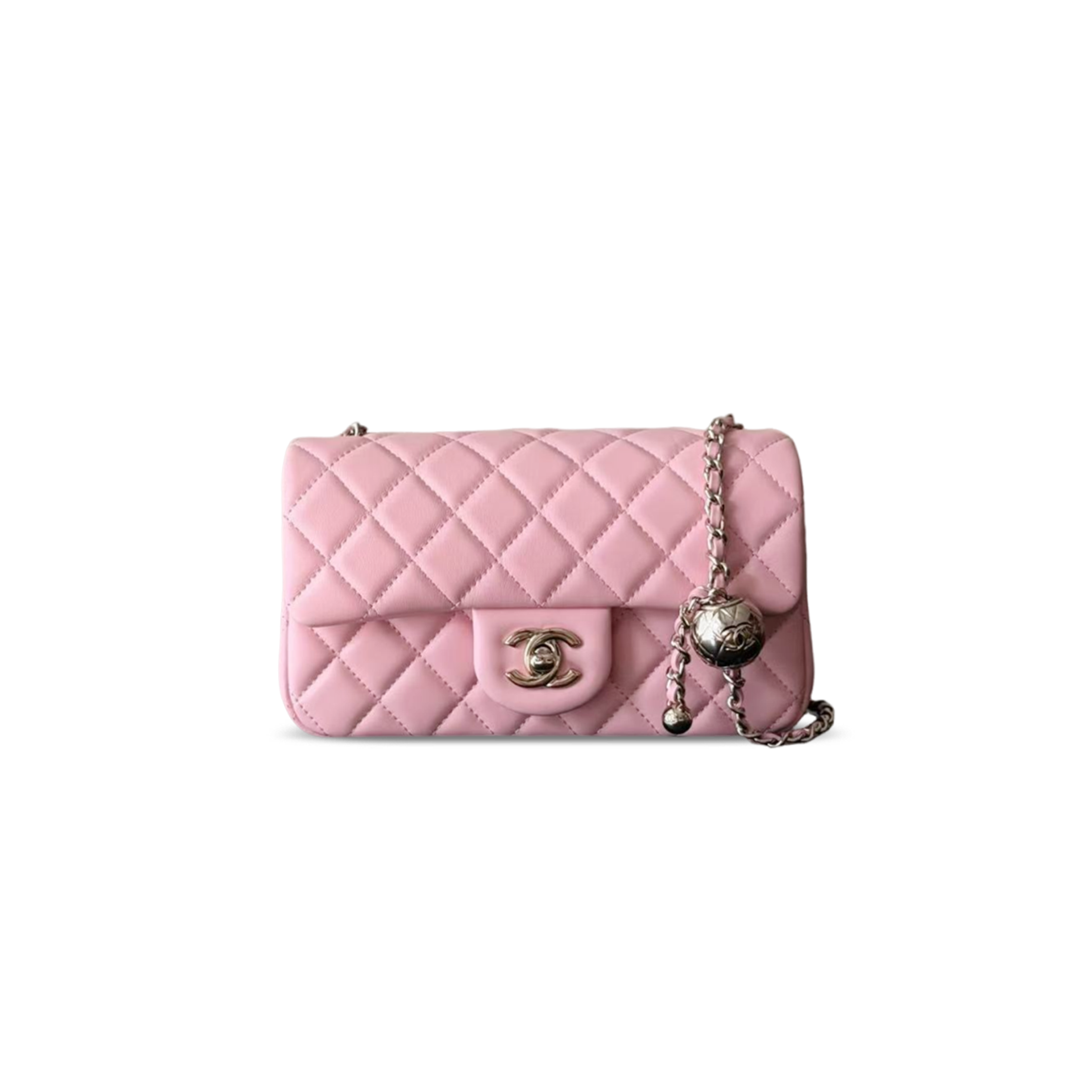 CHANEL MINI FLAP BAG WITH SILVER PEARL CRUSH AS1787 (20*13*7cm)